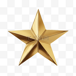 星型勋章图片_白色隔离的金色金属星或圣诞装饰