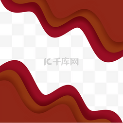 中国新年灯笼红色图片_春节兔年剪纸波浪祥云边框装饰