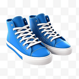 蓝色运动鞋图片_3d 蓝色运动鞋鞋隔离概念 3d 渲染