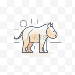 犀牛的矢量图图片_犀牛线性图标 向量