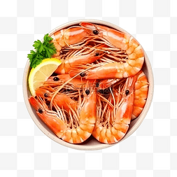 新鲜烹制的美味小虾