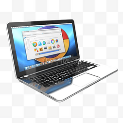 蓝色笔记本电脑图片_笔记本电脑中的互联网浏览器 3d 