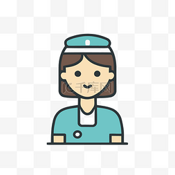 简单卡通背景图片_护士护士站起来的图标 向量