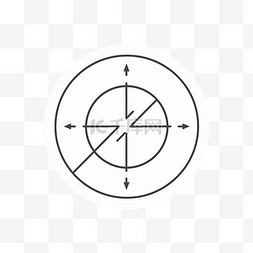 指南针图标矢量图和黑色背景圆圈