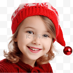 一个美丽的小女孩享受圣诞假期的