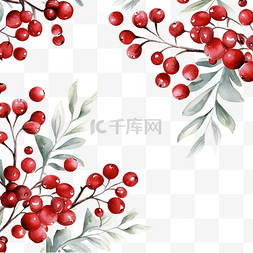 圣诞节和新年模板或壁纸水彩红色