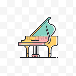 钢琴背景图片_多彩钢琴图标设计 id 向量