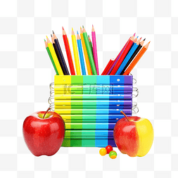 老师抽象图片_学校老师用苹果提供彩虹