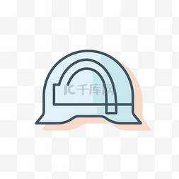 建筑头盔的线条图标 向量