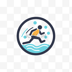 平面跑步素材图片_运动训练标志的水游泳跑步标识 