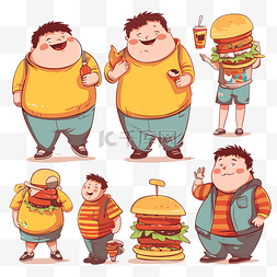 卡通肥胖图片_儿童肥胖 向量