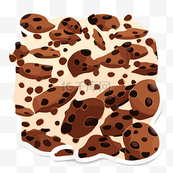 饼干贴纸图片_巧克力饼干饼干贴纸 向量