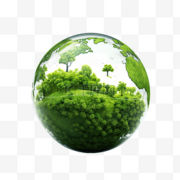 绿色地球内部概念保护环境和自然