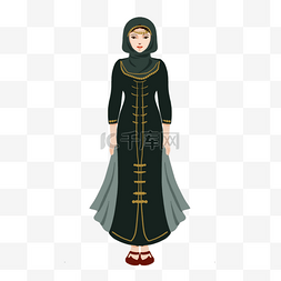 土耳其传统女绿裙