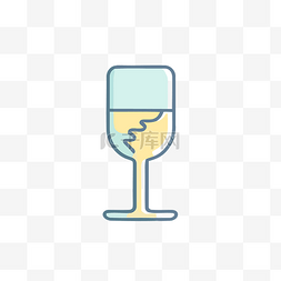 酒杯从侧面滴下的饮料图标 向量