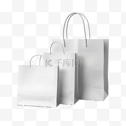 正方形套正方形图片_一套白色购物袋和各种包装模型