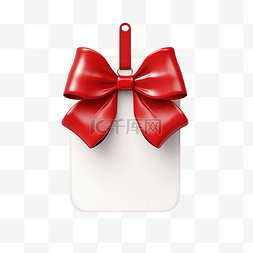 圣诞快乐 3D 标签设计，红色蝴蝶
