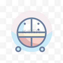 一个带有婴儿车的图标 向量
