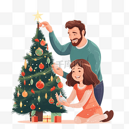 人民的名义图片_幸福的家庭一起装饰圣诞树