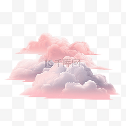 现实的云集合白色和粉红色的云为