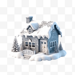 雪雪房子图片_圣诞节雪冬天房子