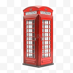 红色背景电话图片_英国红色电话亭隔离