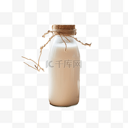 干草上的牛奶瓶样机秋季农场乡村