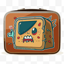 午餐盒图片_午餐盒上有怪物面包剪贴画的图像