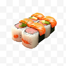 黑色的筷子图片_美味寿司的 3d 插图