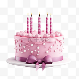 粉紅色的生日蛋糕