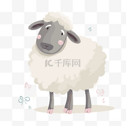 卡通小羊可爱图片_免费羊剪贴画可爱的小矢量羊插画