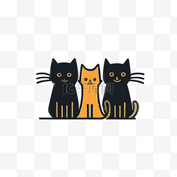 橙色黑色和橙色图片_白床单上的三只黑色和橙色的猫 