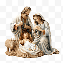 圣诞耶稣诞生场景与婴儿耶稣玛丽