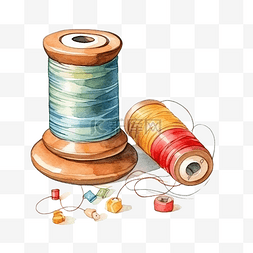 缝纫缝纫图片_水彩缝纫工具