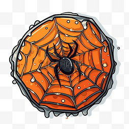 蜘蛛网圈图片_橙色蜘蛛网的卡通形象，里面有一