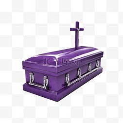 带十字架图片_带十字架的紫色棺材