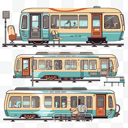 交通图片_地铁剪贴画 地铁或有轨电车在车