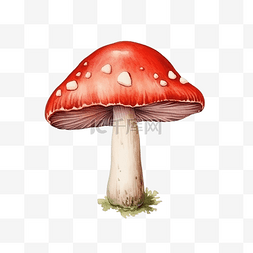 林下山参图片_红蘑菇水彩