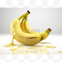 涂有蜂蜜的香蕉的抽象表现