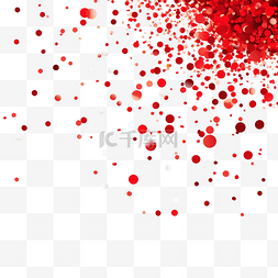 红点五彩纸屑红色闪光装饰镂空PNG