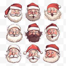 矢量圣诞老人插画图片_聖誕老人的臉