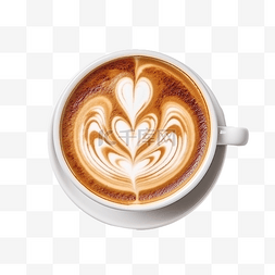 咖啡顶视图图片_顶视图拿铁艺术咖啡