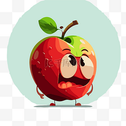苹果剪贴画 一个看起来很生气的