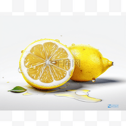 柠檬水滴图片_数字艺术作品