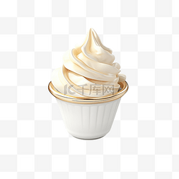 香草冰淇淋 3d 插图