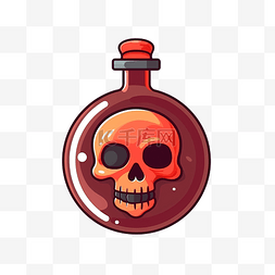 卡通塞子图片_一个装有毒药和塞子的圆瓶