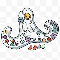 章鱼触手图片_章鱼触手海洋动物与吸盘涂鸦线性