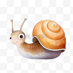 蜗牛水彩卡通可爱