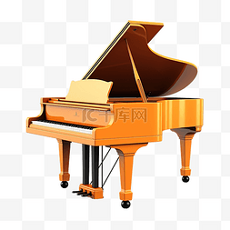 橙色钢琴图片_橙色钢琴乐器音乐剧