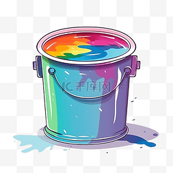 液體图片_简约风格的油漆桶插图
